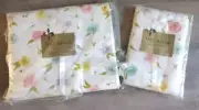 Vintage Dan River Fine Muslin Double Fitted Sheet & Pillow Cases Floral *READ*