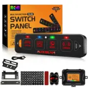 AUXBEAM RGB 4 Gang Slim Switch Panel Toggle ON-Off Controller For Auto Car Boat