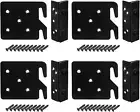 GBGS 4 Sets Bed Rail Hooks Plates,Slot Bracket for Wood Bed Frame,Size: 3-3/8"