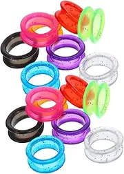 Outanaya 16Pcs Silicone Finger Rings for Grooming Scissors Non Slip Comfortable Inserts for Hairdressing Pet Shears Colors Durable Scissor Thumb Grips