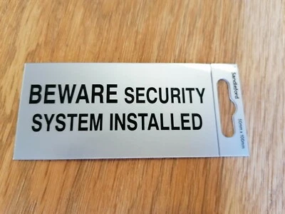 Sandleford Sticker Beware Security System Installed Brand New 50mm X 100mm