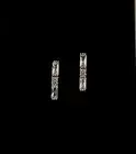Tiny Baguette Stud Earring cubic zirconia surgical steel cartilage piercing bar