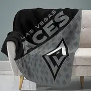 Sleep Squad Las Vegas Aces Logo 60” x 80” Raschel Plush Blanket – A Super-Soft WNBA Throw