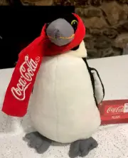 COCA COLA PLUSH PENGUIN RED SCARF COCA COLA-COLLECTIBLE NEW WITH TAGS