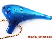 TNG -Translucent Blue 12 Holes Alto C Ocarina Flute & Ocarina Bag-Made in Taiwan