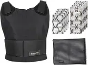 [Glacier Tek] Concealable Cooling Vest for Men and Women with 8 Cooling Packs. Ice Vest for Adults maintains 59°F for up to 2.5 Hours in 100°F Heat.