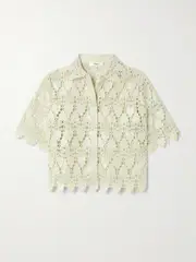 [FRAME] FRAME - Scalloped Lace Shirt - Mint - small small Green