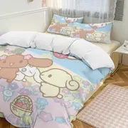 v146 Cinnamoroll 3-Piece Twin Bed Set - Includes 1 Single Comforter And 2 Pillowcases Bedding - Fade Resistant Microfiber - Cinnamoroll io146