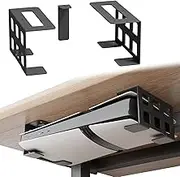 sciuU Horizontal Underdesk Mount/Vertical Wall Mount Compatible with PS5 Pro Digital, PS5 Slim Digital, Xbox Series S, Xbox One - Console Mount for Wall/Desk, Black, Under-Desk Mount/Wall Mount