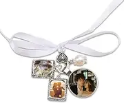 [YALLNASL] Memorial Wedding Bouquet Charm - Photo Frame for Mom, Dad, Grandpa, Grandma - Bride Flower Remembrance Charms - Christmas Tree Ornaments Decorations