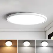 Flush Mount LED Ceiling Light Fixture, 24W 3CCT 3000K/4000K/6000K Selectable Ultra-Thin Modern Kitchen Recessed Ceiling Lamp, 11.8 Inch Closet Round Super Slim for Living Room, Dining Room