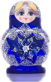 Matryoshka Russian Nesting Dolls 15-Layer Nesting Dolls Handmade Wooden Children's Day Gift Matryoshka Educational Toys Ornaments Cute and Fun Gift (Color : Blue)