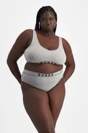 [Bonds] Bonds Women's Retro Rib™ Seamless Hi Hi in Heritage Grey Marle Size: 14 14 Heritage Grey Marle