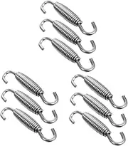 Mobestech 3sets Motorcycle Pipe Spring 55mm Stainless Steel Spring Hooks Swivel Pipe for Bike Durable Easy to Install 3pcs*3
