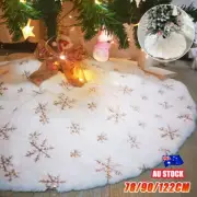 White Christmas Tree Skirt Base Faux Fur Xmas Floor Mat Ornaments Decoration #UL