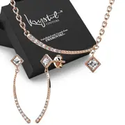 Boxed Sparkling Set Embellished with SWAROVSKI® Crystals In Rose Gold