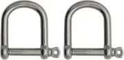 3006.8234.2 BoatTector Stainless Steel Wide D Shackle - 1/2", 2-Pack, Silver
