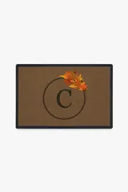 Harvest Leaves Monogram C Doormat
