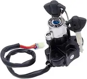 Motorcycle Fuel Tank Cap Cover Ignition Switch Seat Lock with 2 Keys Fit for Suzuki VStrom 1000 DL1000 V-Strom 2002 03 04 05 06-2009