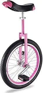 FREEZYMAN 20 Inch Unicycle for Adults Kids, Steel Frame, One Wheel Balance Exercise Fun Bike for Teens Men Woman Boy Girl, Mountain Outdoor ( Color : Pink )