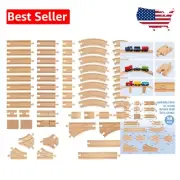 Versatile 58-Piece Wooden Train Tracks Set for Thomas and More - Safe & Fun