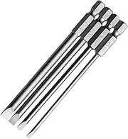 Toolcool 4pcs 100mm 3mm 4mm 5mm 6mm Magnetic Flat Head Slotted Tip Screwdrivers Bits Set 1/4 Inch Hex Shank