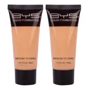 2x BYS Tube 30ml Liquid Foundation Cream Blendable Makeup Cosmetics Medium/Dark