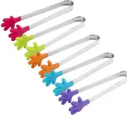 Mini Grippers For Food, 5 Pieces Mini Tongs With Perfectly Designed Silicone Hand-shaped Tongs Best Kitchen Gadgets For Bbq, Sweets, Ice Cubes, Saladl