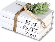 Decorative Books for Home Decor,Coffee Table Books Décor for Living Room,Hardcover Faux Books for Decoration,Shelf Display Books Decor Accent,Home|Sweet|Home(White)