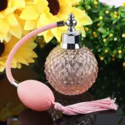 100ml Vintage Crystal Perfume Bottle Pink Long Spray Atomizer Refillable Glass