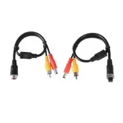 Aviation Head To RCA Male DC Male Extension Cable Converter Black for Camera DVR