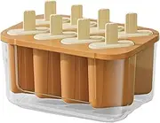 Popsicles Molds,8-Cavity Silicone Popsicles Making Mold - Easy Release Homemade Ice Lolly Maker Tool for Yogurt Pudding Fruit Jam Jelly
