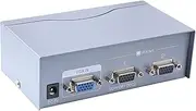DTECH 2 Way Powered VGA Splitter Amplifier Box High Resolution 1080p SVGA Video 1 in 2 Out 250 Mhz for 1 PC to Dual Monitor Computer