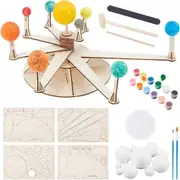 Solar System Model Foam Ball DIY Planet Model Kit Includes 11 Polystyrene Balls in 6 Sizes,12 Colors of Paint,Paintbrush As Shown