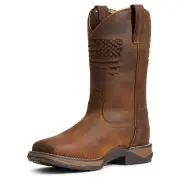 Ariat Ladies Anthem Patriot Waterproof Brown Square Toe Boots 10040369