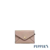在飛比找Yahoo奇摩購物中心優惠-PEPPER S DOT 牛皮信封名片卡夾包 - 藕灰粉/丁