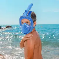在飛比找樂天市場購物網優惠-成人 兒童 全罩式浮潛呼吸面罩 折疊浮潛 呼吸面罩 潛水鏡 