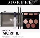 MORPHE WHOA LA LA LIP & EYE SET - EYESHADOW PALETTE, LIP GLOSS, 2 BRUSHES, BAG