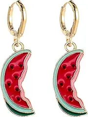 Jacket Earrings Fruit Earrings Lemon Strawberry Cute Fruit Wind Alloy Oil Dropping Earrings Jewelry Heart Shaped Earrings