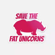 Save The Fat Unicorns Car Bumper Vinyl Sticker Decal