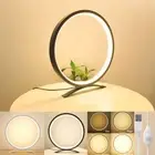 LED Circle Round Modern Minimalist Table Lamp Warm Night Light Bedroom Bedside