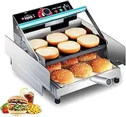 Commercial Electric Hamburger Machine,800W/2000W Toasted Hamburger Toaster, Automatic Heating Bread Machine,0-3 Minute Timer & 50-300°C Adjustable Temperature,for Hamburger Shop(Small)