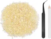 uxcell 5000pcs Flatback Rhinestones Resin, SS6 2mm Resin Rhinestones Bulk Round Shine Gems with Pickup Tools for DIY Nail Art Tumblers Mugs Clothes, Light Champagne