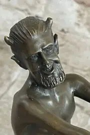 SIGNED Bergman Nam Greb , bronze sculpture FEMALE SATYR GROUP Nude Sale Art