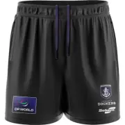 Fremantle Dockers 2025 AFL SEKEM Mens Training Shorts | Black by Sporting House