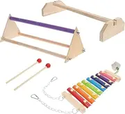 1Set Xylophone Chicken Perch Natural Roosting Bar and Swing for Birds for Parrots and Hens Promotes Coordination and Balance Skills Fun and Engaging Bird