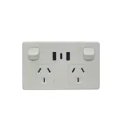 Deluxe Double Power Point 240V 10A With 3A Type C Usb Charger