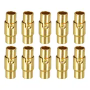 Leather Cord End Clasp, 10Pcs 4mm Hole Leather Clasps Jewelry Making, Gold