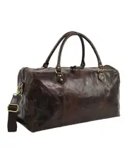 [PIERRE CARDIN] Smooth Leather Overnight Bag in Chocolate