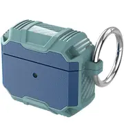 For AirPods 3rd Gen Case, Rugged Shockproof Protective Cover, Hook, Navy Blue & Dark Green